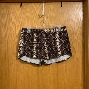 BCBG snake print shorts